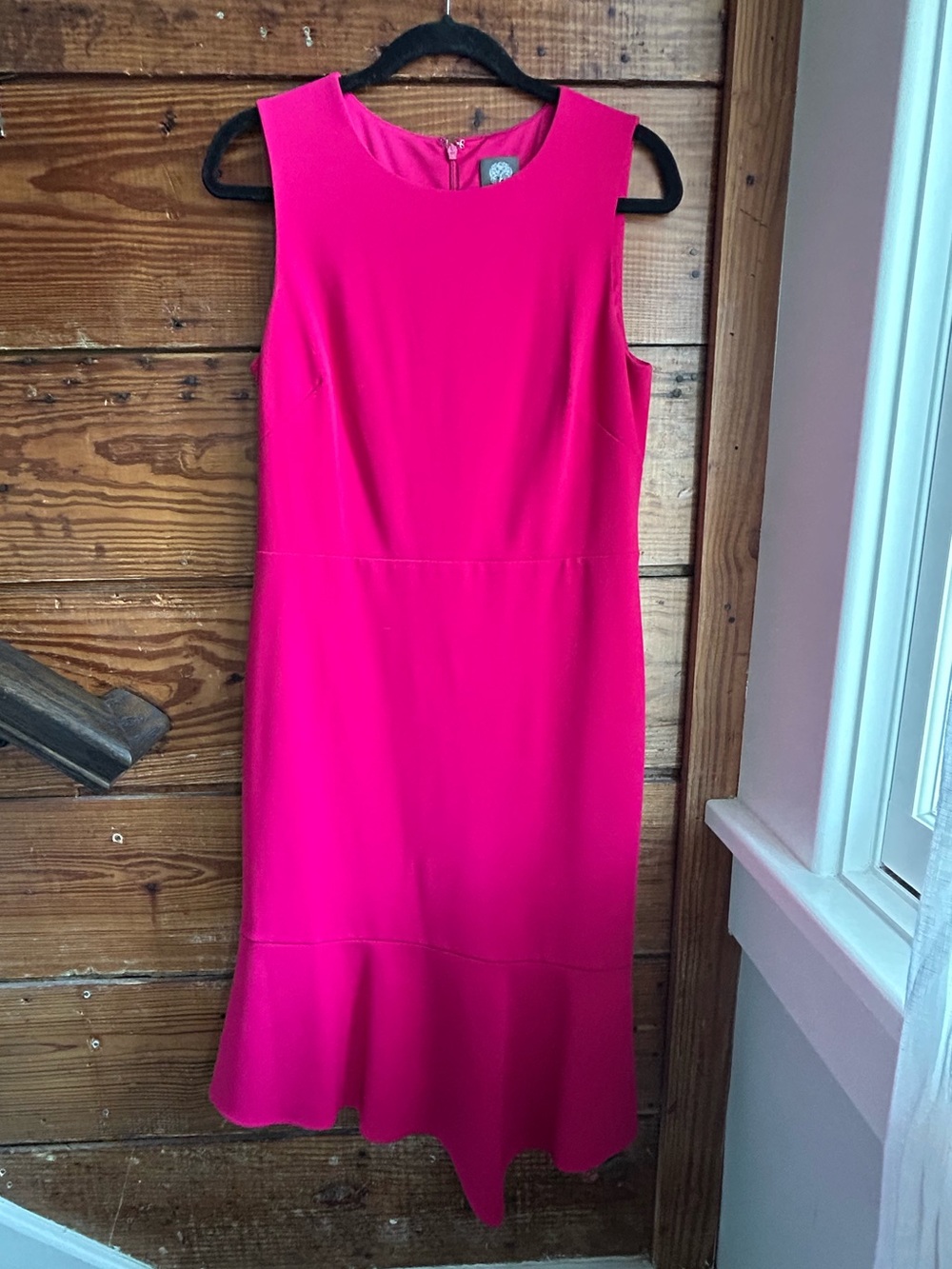 Vince Camuto Sleeveless Fuchsia Professional Dress, Flare Hem Midi Sheath - 12